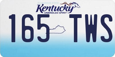 KY license plate 165TWS