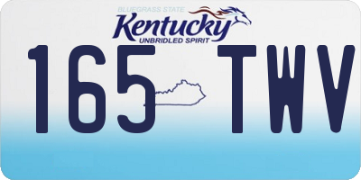 KY license plate 165TWV