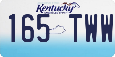 KY license plate 165TWW