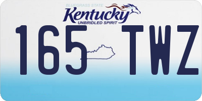 KY license plate 165TWZ