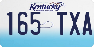 KY license plate 165TXA