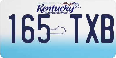 KY license plate 165TXB