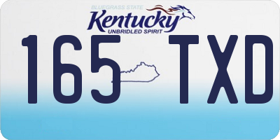 KY license plate 165TXD
