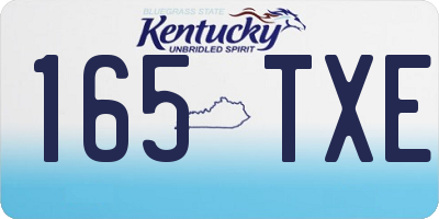 KY license plate 165TXE