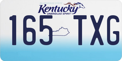 KY license plate 165TXG