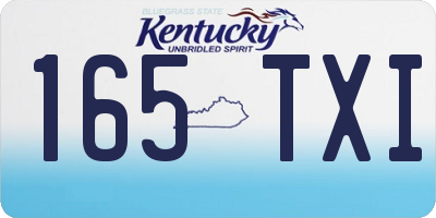 KY license plate 165TXI