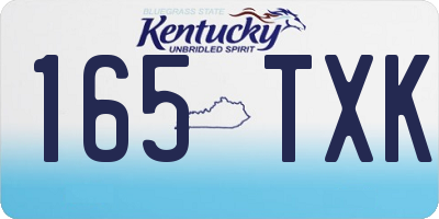 KY license plate 165TXK