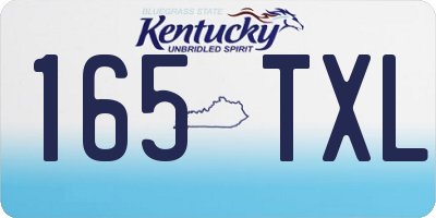 KY license plate 165TXL