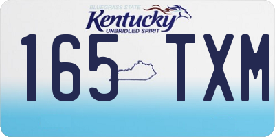KY license plate 165TXM