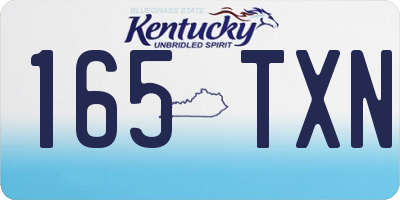 KY license plate 165TXN