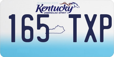 KY license plate 165TXP