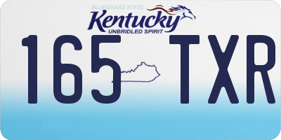 KY license plate 165TXR