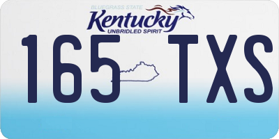 KY license plate 165TXS