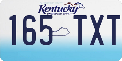 KY license plate 165TXT