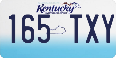 KY license plate 165TXY