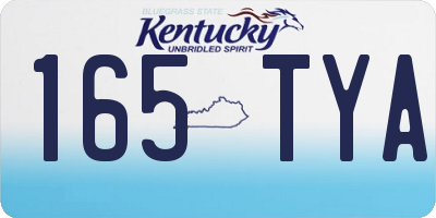 KY license plate 165TYA