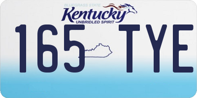 KY license plate 165TYE