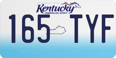 KY license plate 165TYF