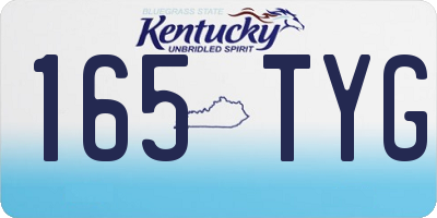 KY license plate 165TYG