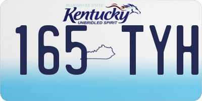 KY license plate 165TYH