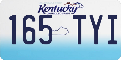 KY license plate 165TYI