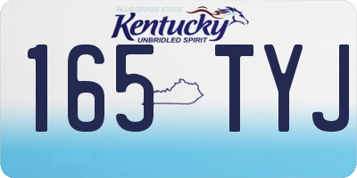 KY license plate 165TYJ
