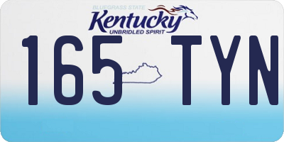 KY license plate 165TYN