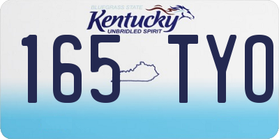 KY license plate 165TYO