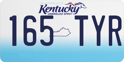 KY license plate 165TYR