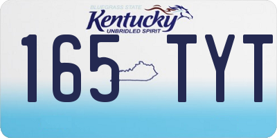 KY license plate 165TYT