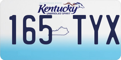 KY license plate 165TYX