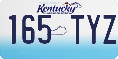 KY license plate 165TYZ