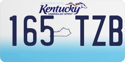 KY license plate 165TZB