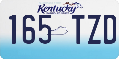KY license plate 165TZD