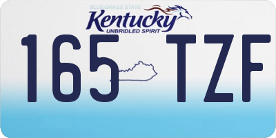 KY license plate 165TZF