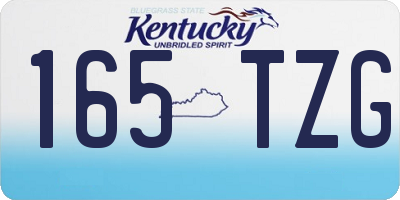KY license plate 165TZG