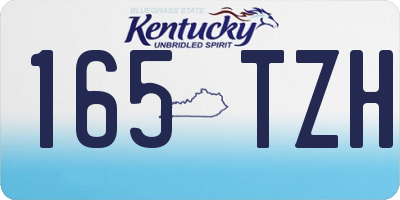 KY license plate 165TZH
