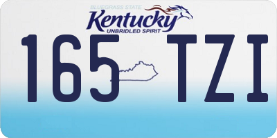 KY license plate 165TZI
