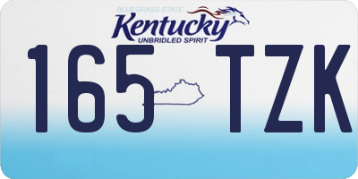 KY license plate 165TZK