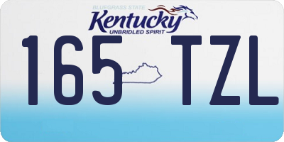 KY license plate 165TZL