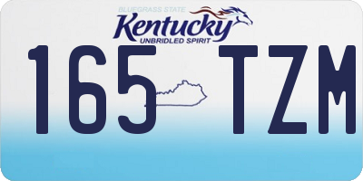 KY license plate 165TZM