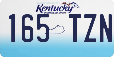 KY license plate 165TZN