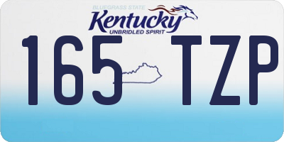 KY license plate 165TZP
