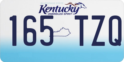 KY license plate 165TZQ