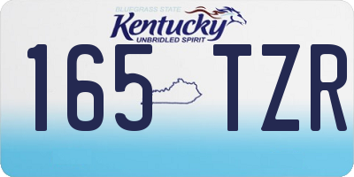 KY license plate 165TZR