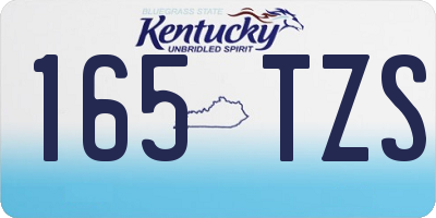 KY license plate 165TZS