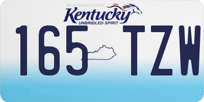 KY license plate 165TZW