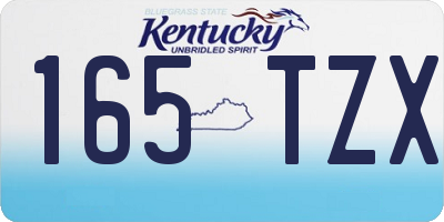 KY license plate 165TZX