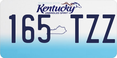 KY license plate 165TZZ