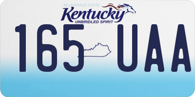 KY license plate 165UAA